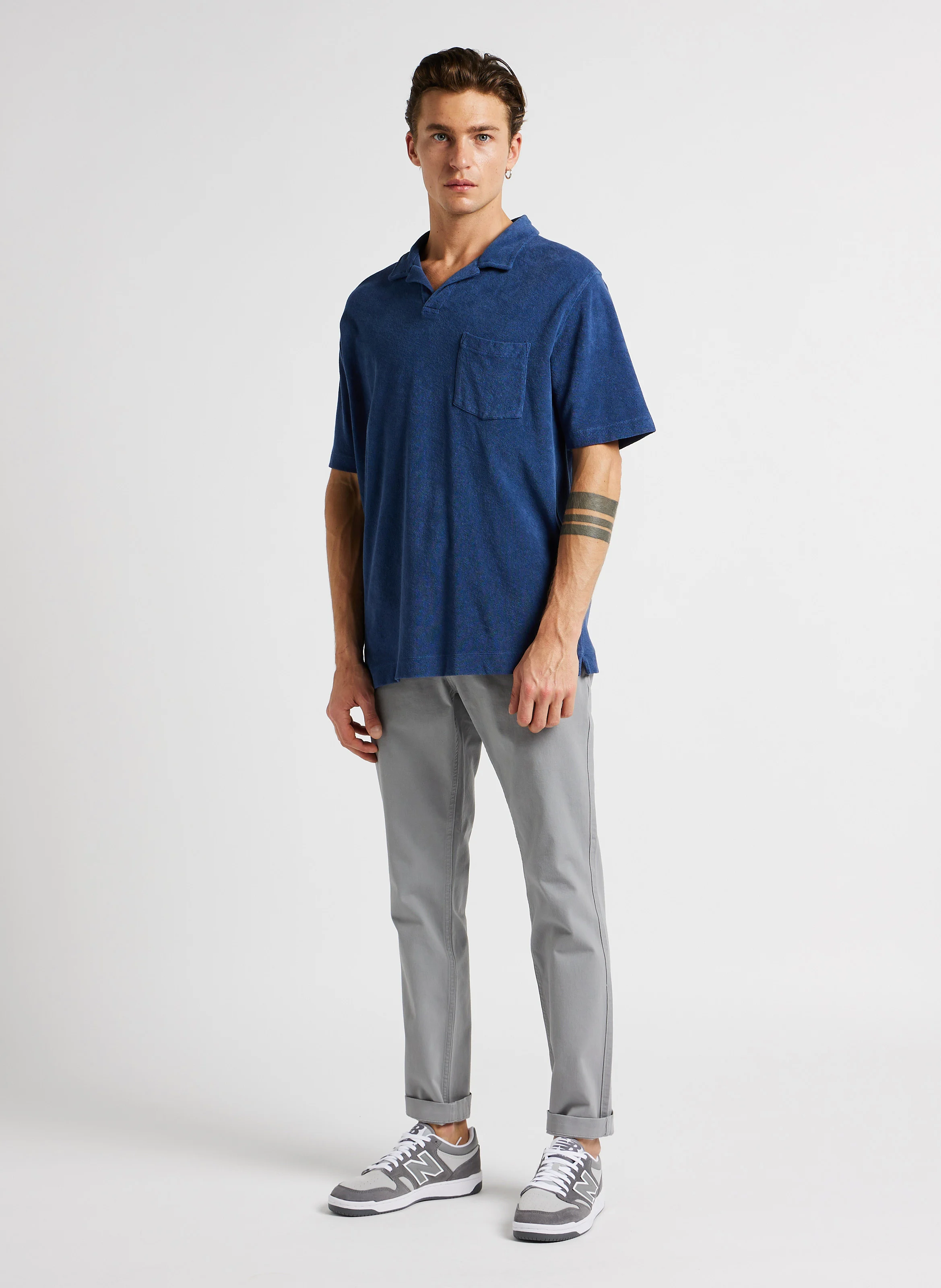 Pantalon skinny en coton mélangé | Gris