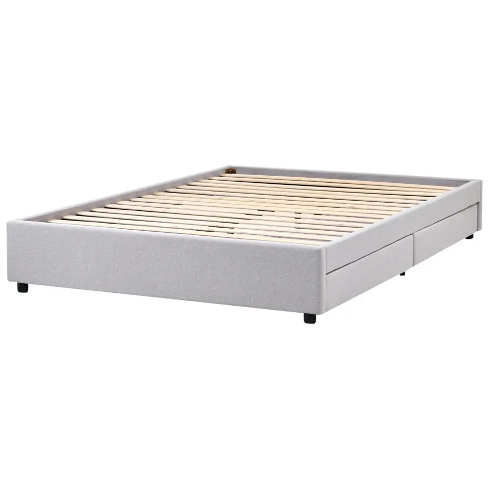 PRADES - Bed met opbergruimte - Lichtgrijs - 160 x 200 cm - Polyester