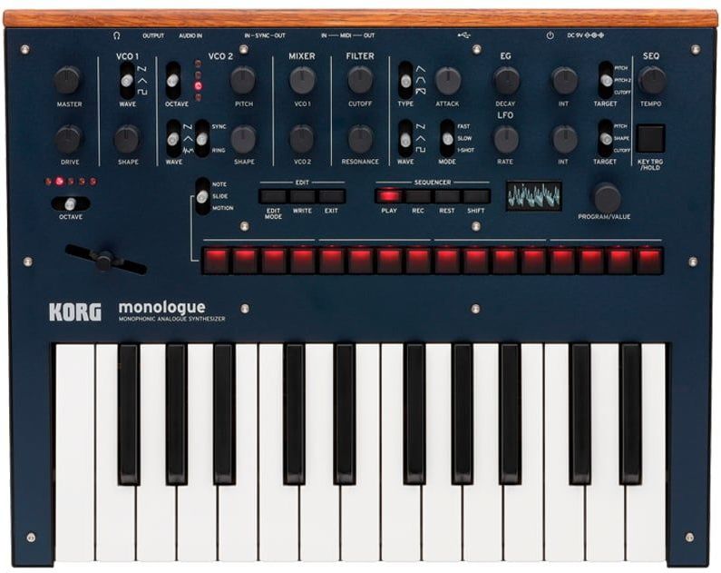 Korg - MONOLOGUE - Analoog Synthesizer - Dark Blue - 25 Toetsen - 100 Programmageheugen