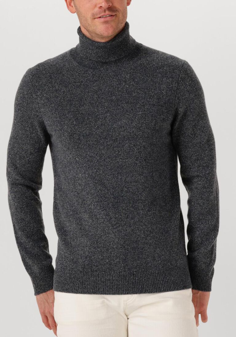 donkergrijze profuomo trui pullover roll neck wool blend