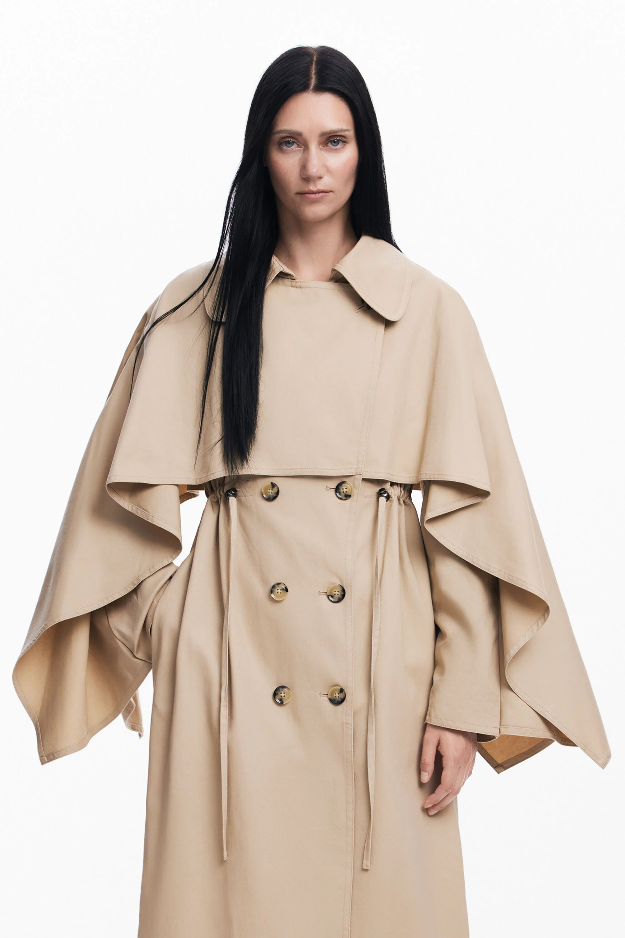 Trench coat Maitrepierre com mangas morcego