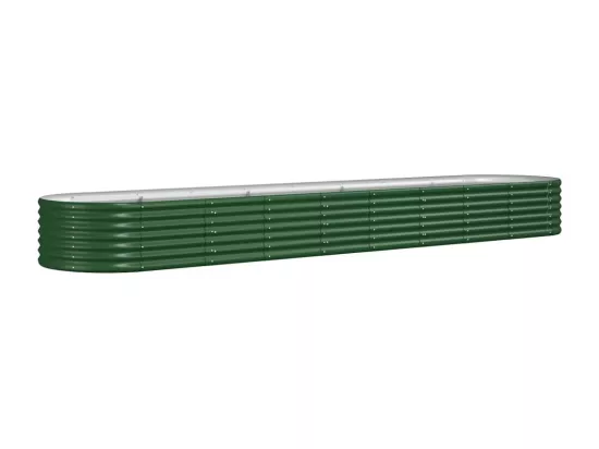 Lit surélevé de jardin Acier enduit de poudre 368x80x36 cm Vert