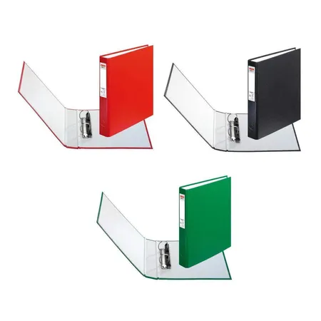 Herlitz Ringbücher mit 2 Ringen, DIN A5, 3 Stück je 1x in schwarz, rot und grün