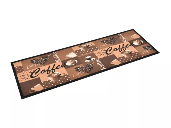 Tapis de sol de cuisine lavable Marron café 45x150 cm