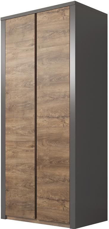 Meubella - Kledingkast Monaco - Eiken - Grijs - 90 cm