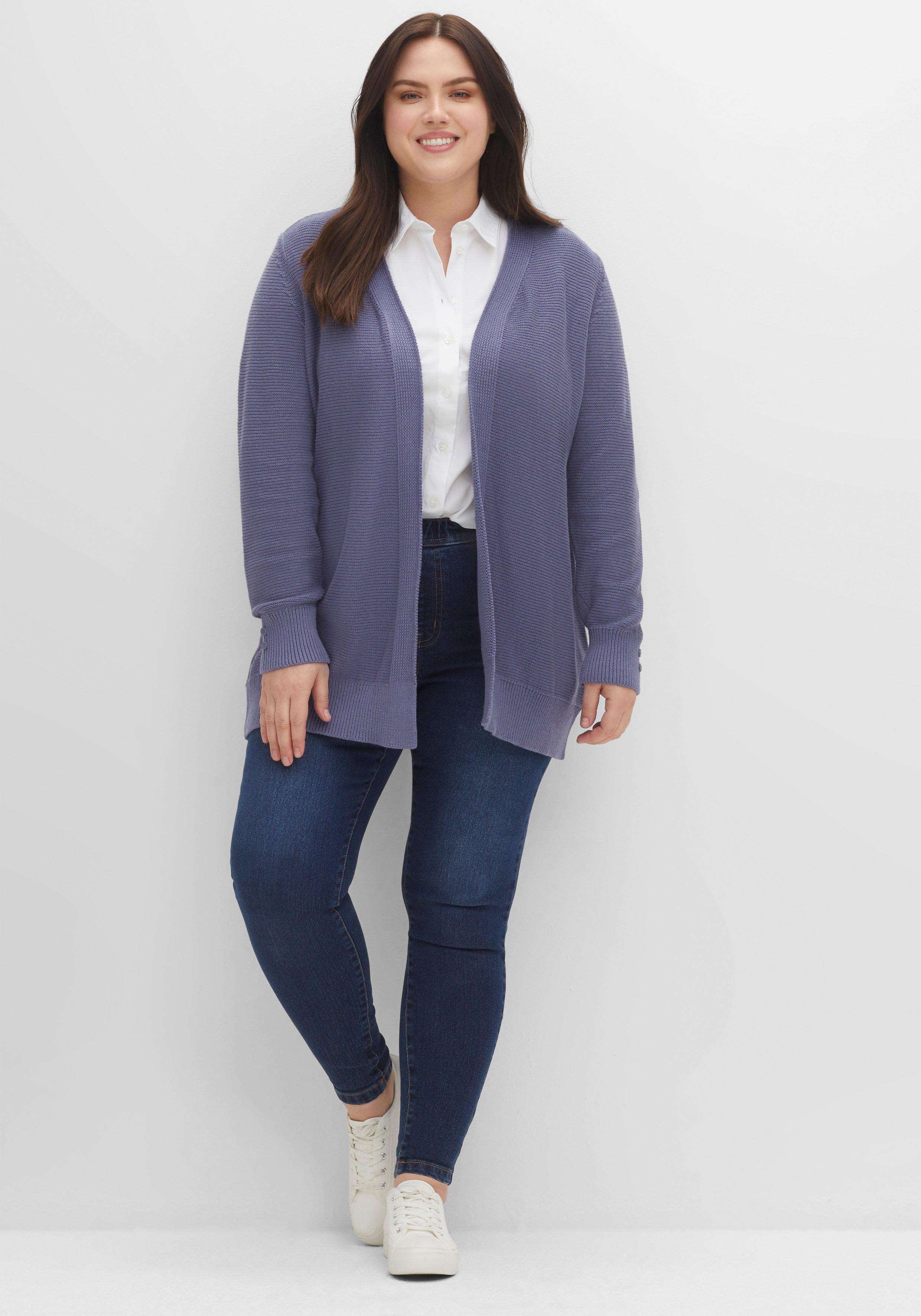 Strickjacke im Linksstrick, offene Form