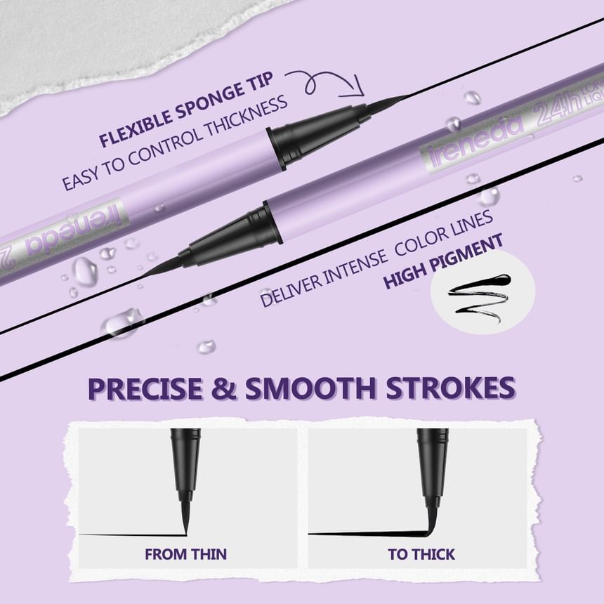 IRENEDA - 24-uurs langhoudende vloeibare eyeliner - 2 kleuren