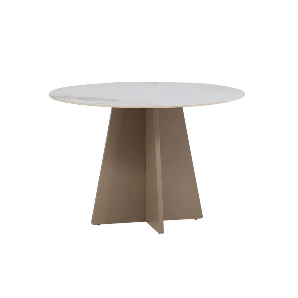 Eettafel Rond - Beige Steen - 110x110x75cm - Bootcut