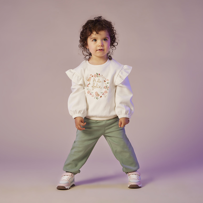 Ensemble jogging 2 pièces broderie lurex pour bébé fille