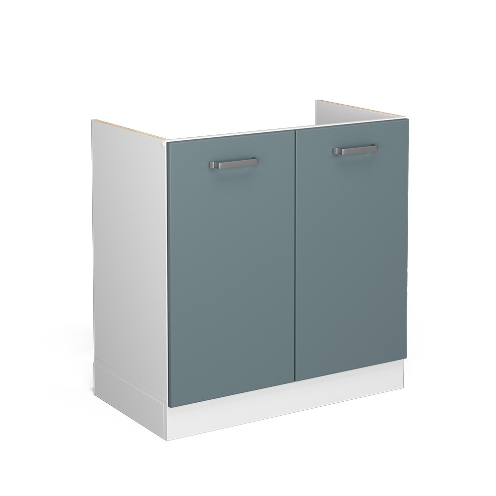 Vicco Spülenunterschrank Küchenschrank R-Line Solid Weiß Blau Grau 80 cm modern