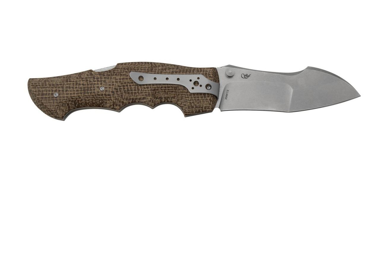 Viper Rhino 1, V5903IM, Stonewash Elmax, Brown Burlap Micarta zakmes, Fabrizio Silvestrelli design