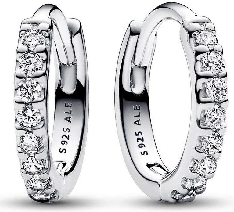 PANDORA - Timeless - Huggie Oorbellen - Zilver - Zirkonia