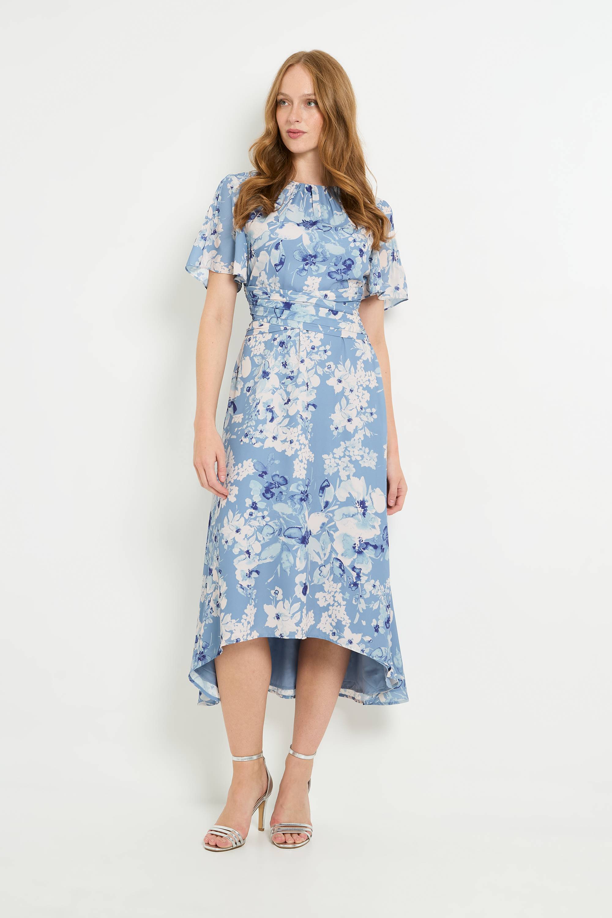 Wallis Robe Midi Florale À Taille Portefeuille