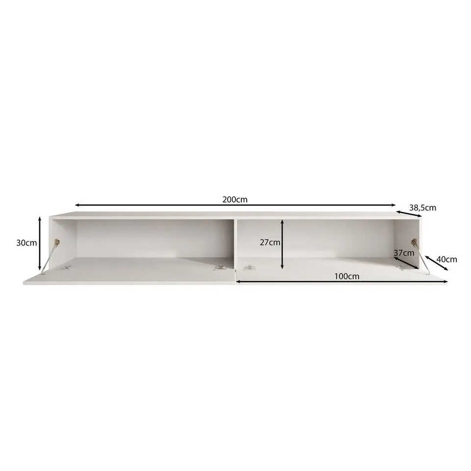 Meubella - TV-Meubel Palm - Eiken - 200 cm