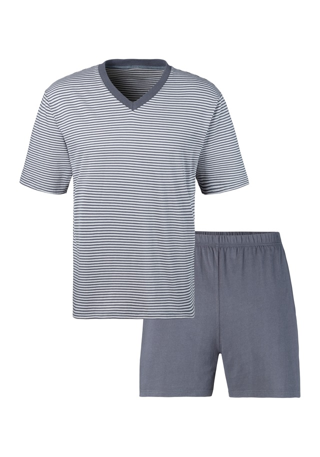 le jogger® Pyjama, 4 Stk. Schlafanzug mit garngefärbtem Streifen