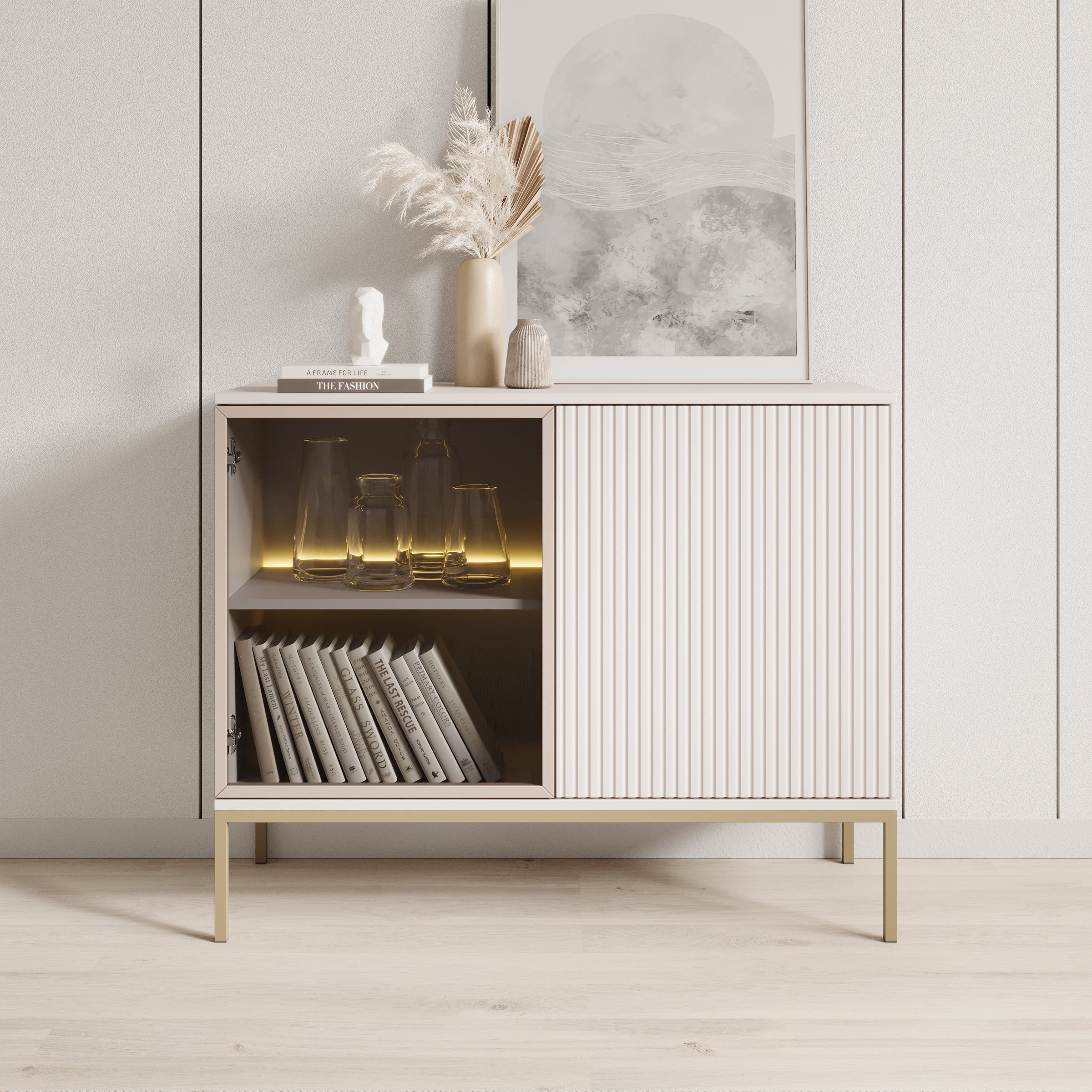 Meubella - Legend - Dressoir - Beige - 104x39x83 cm