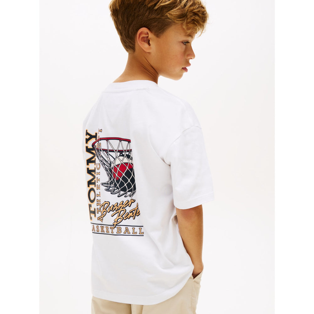 Køb Tommy Hilfiger White Basketball Graphic T-Shirt