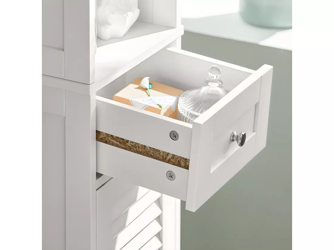 Meuble Colonne de Salle de Bain Armoire haute Meuble rangement, FRG236-W