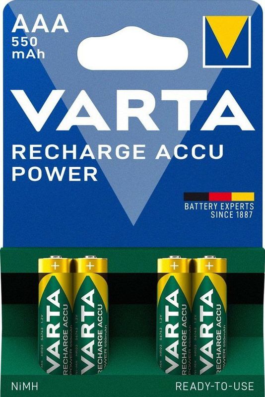 Batterijen AAA 4 Stuks Varta Oplaadbaar