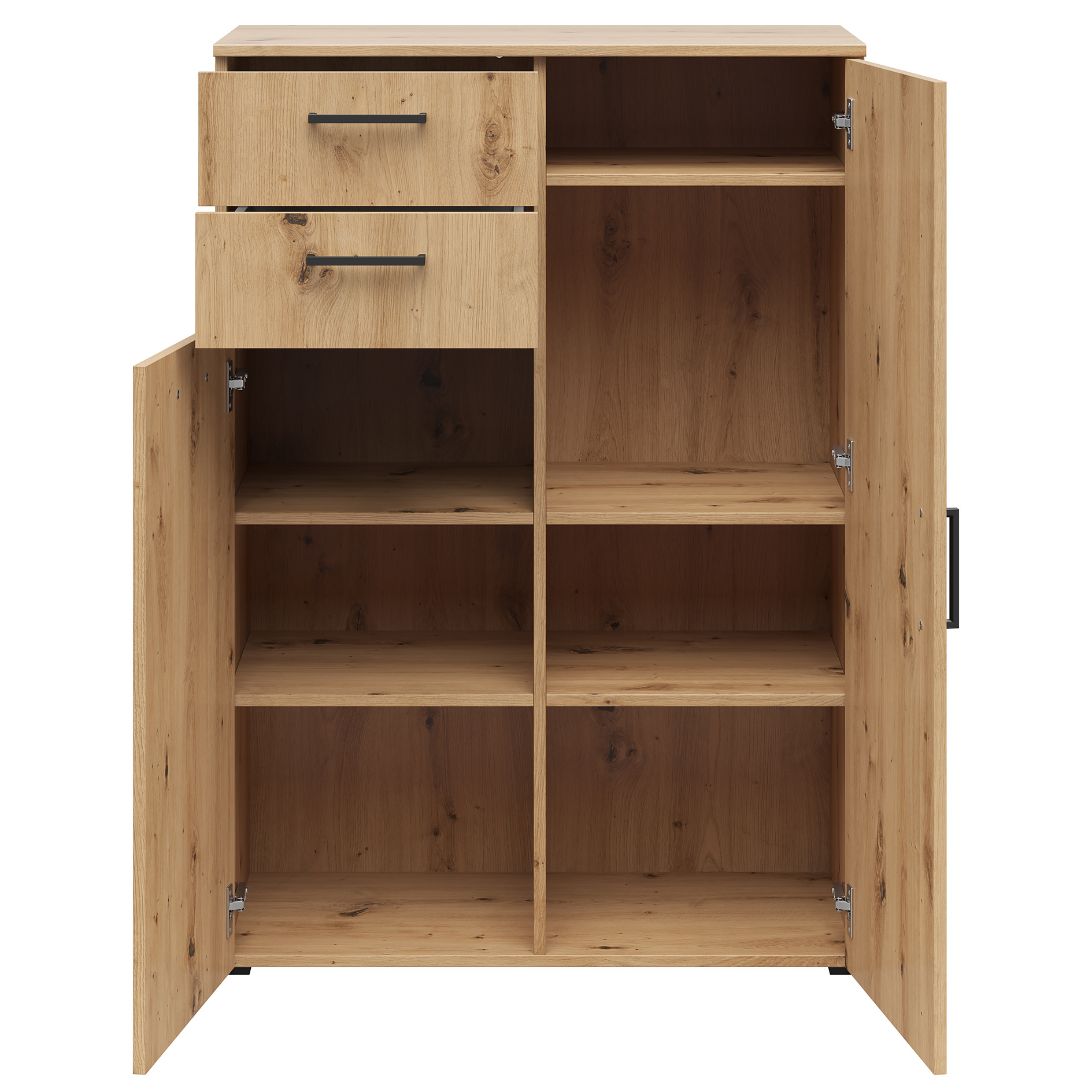 Kommode - Artisan Eiche - 2 Türen - 2 Schubkästen - 80 cm