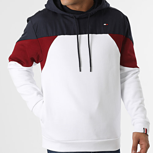 Sweat Capuche Seasonal 7547 Blanc Bleu Marine Bordeaux