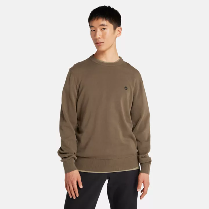 Pull à col rond Williams River pour homme en vert foncé