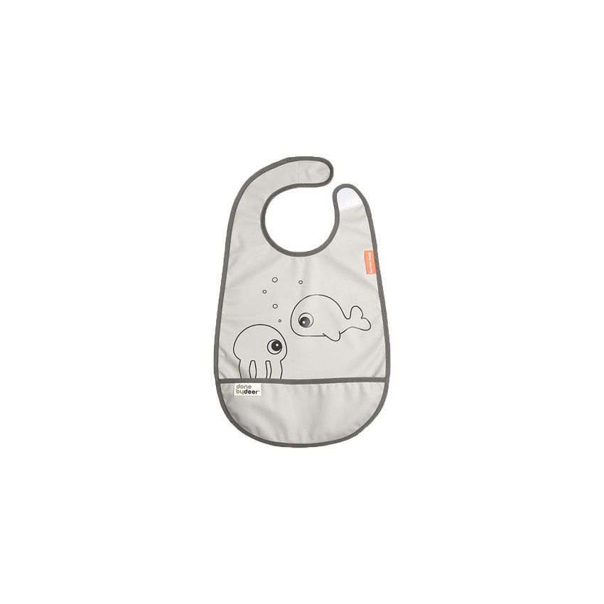 Bavoir imperméable Sea Friends - Gris - Ecru