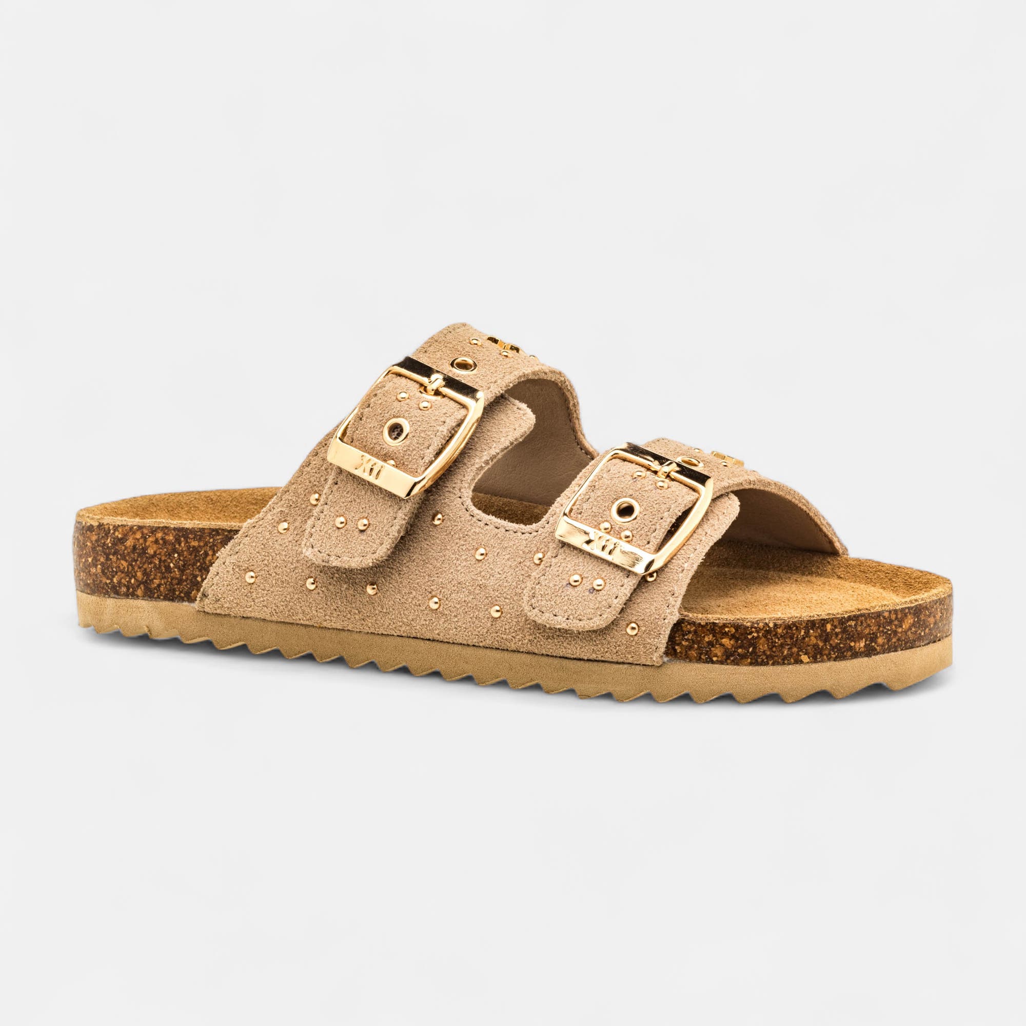 Mules semelle liège Fille en cuir beige
