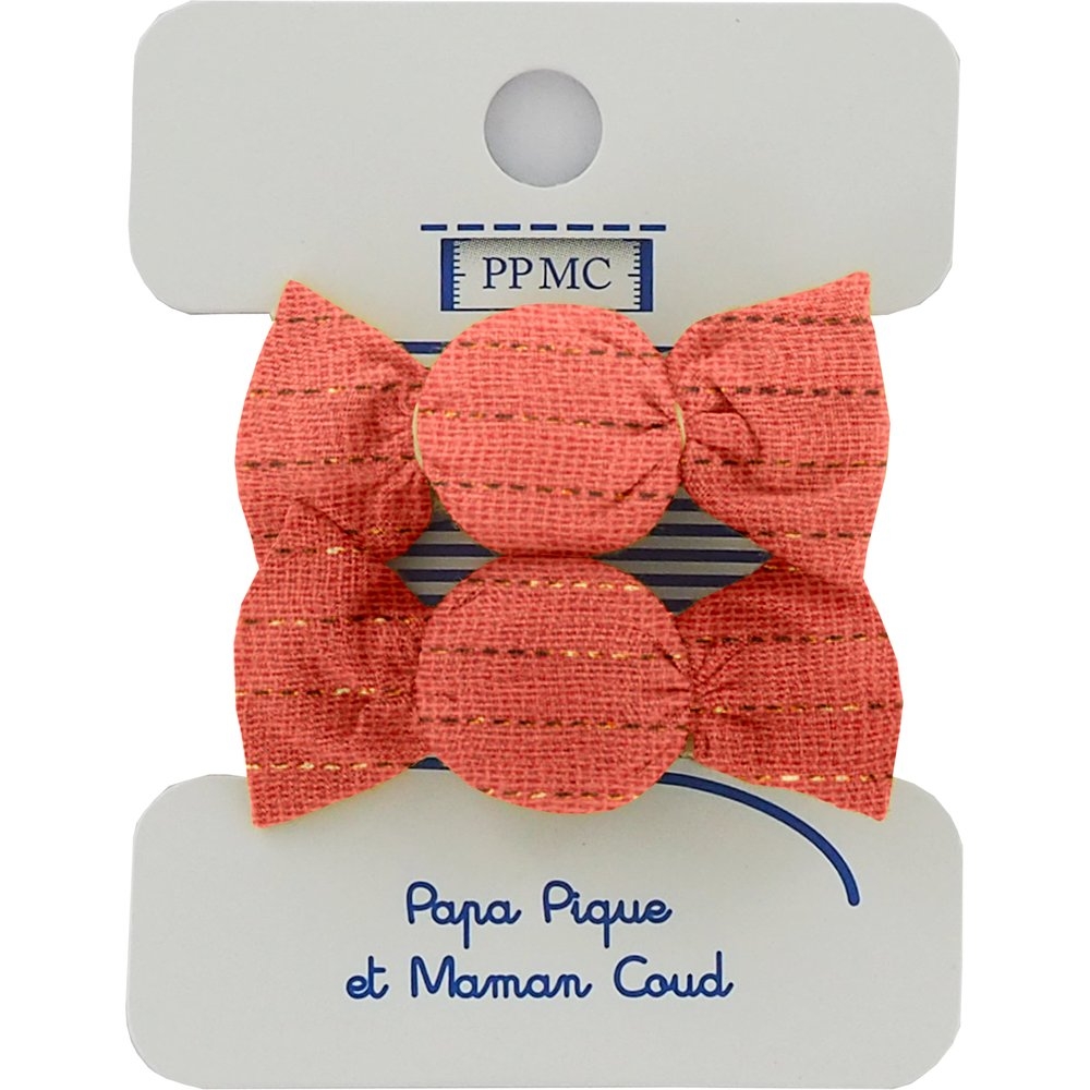 Elastiques Mousse Mini Bonbons Gaze Lurex Corail