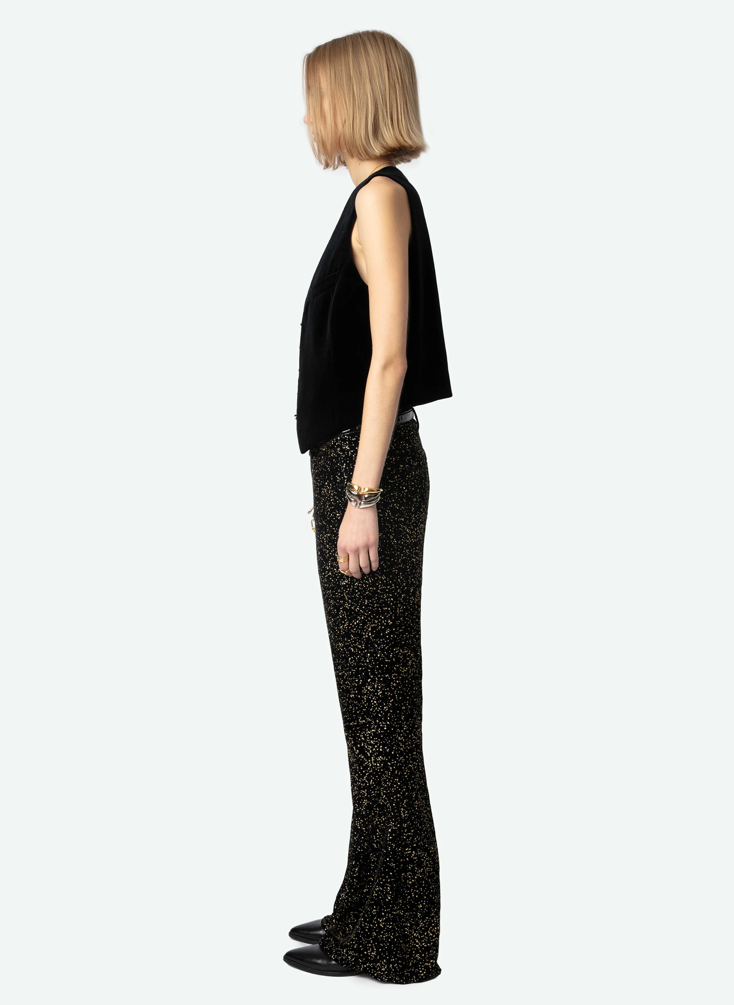 EMAUX - Gilet de tailleur en coton | Noir