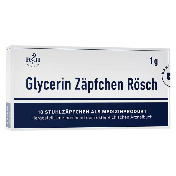 Glycerin Zäpfchen Rösch 1 g gegen Verstopfung, 10 St