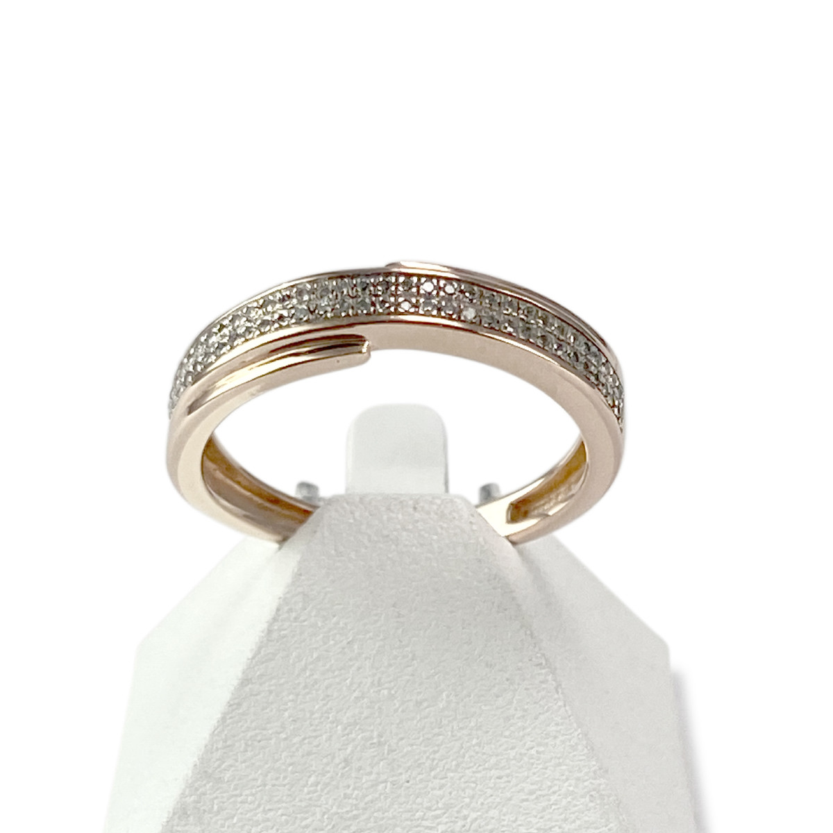 Bague d'occasion or 375 rose 2 tons diamants