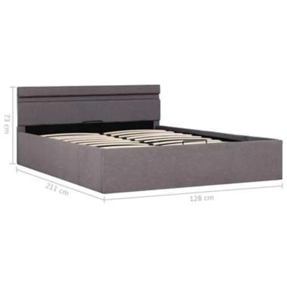 vidaXL - Bed met opbergruimte en LED - Hydraulische - Taupe - Stof - 120x200 cm