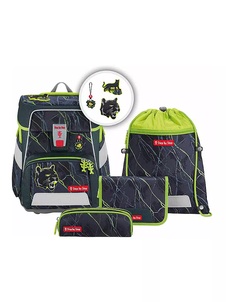 STEP BY STEP Schultaschen Set 5tlg SPACE Danger Cat Chico schwarz