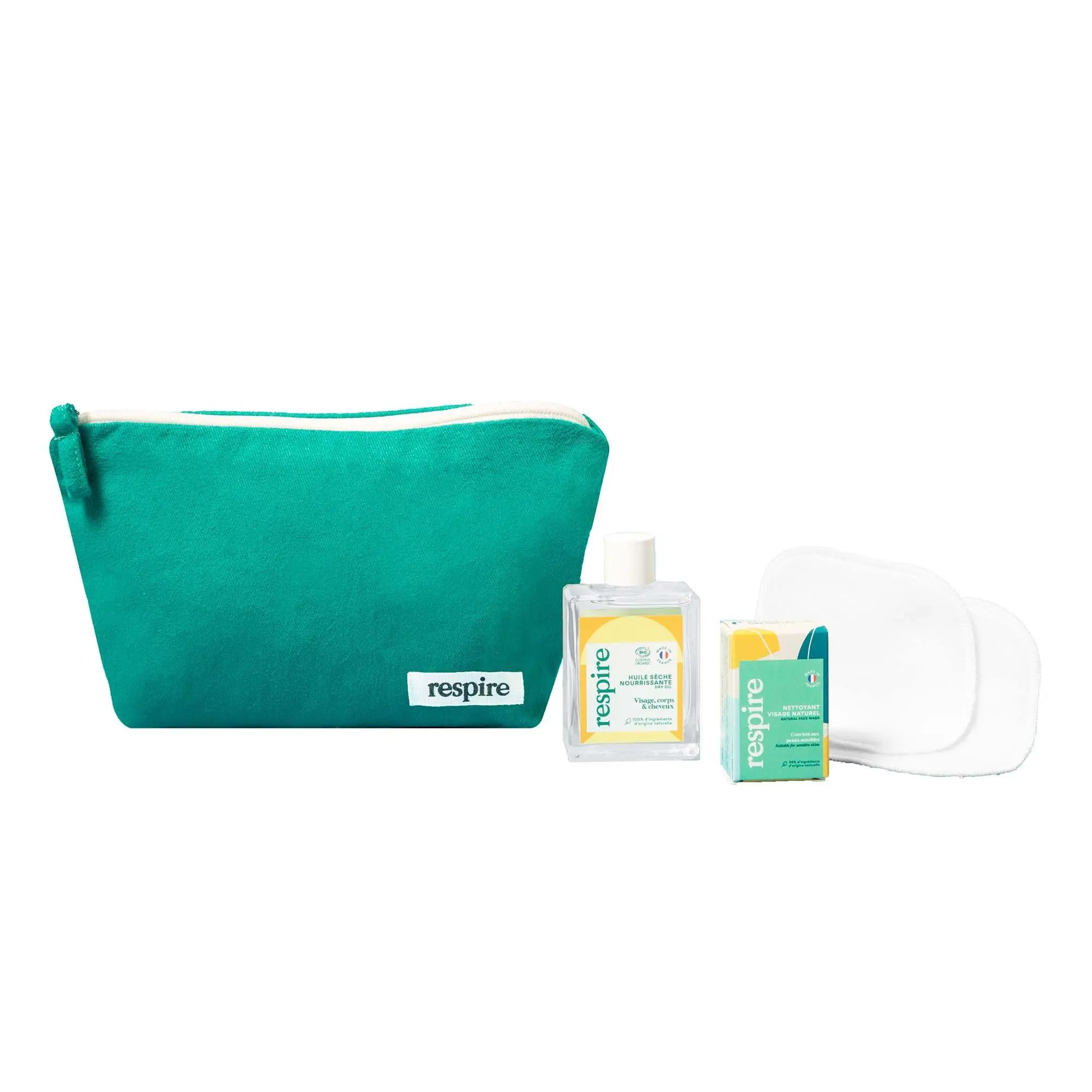 Respire - Trousse Routine Beauté Coffret 50ml + 16g + 2u - Produits de beauté naturels