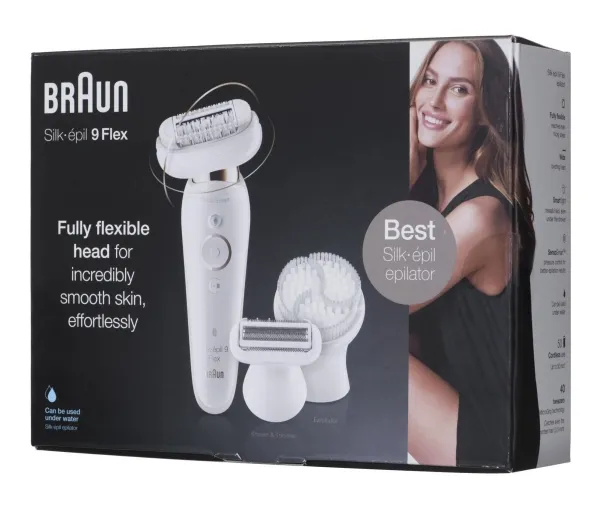 Braun Silk-épil 9 Flex 9-030 3D, Lyserød, Hvid, 40 pincetter, MicroGrip, Armhule, Bikini, 0,5 mm, Batteri