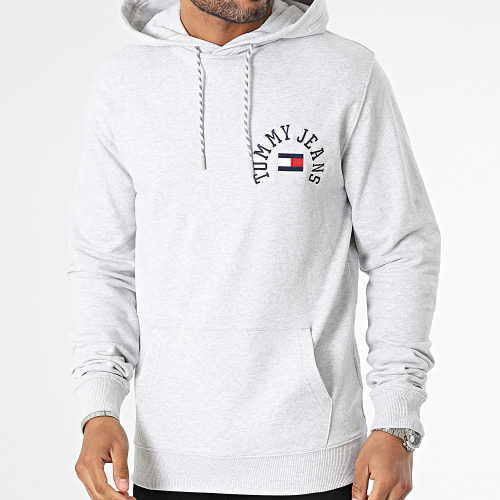 Sweat Capuche Regular Arched Logo 6805 Gris Chiné