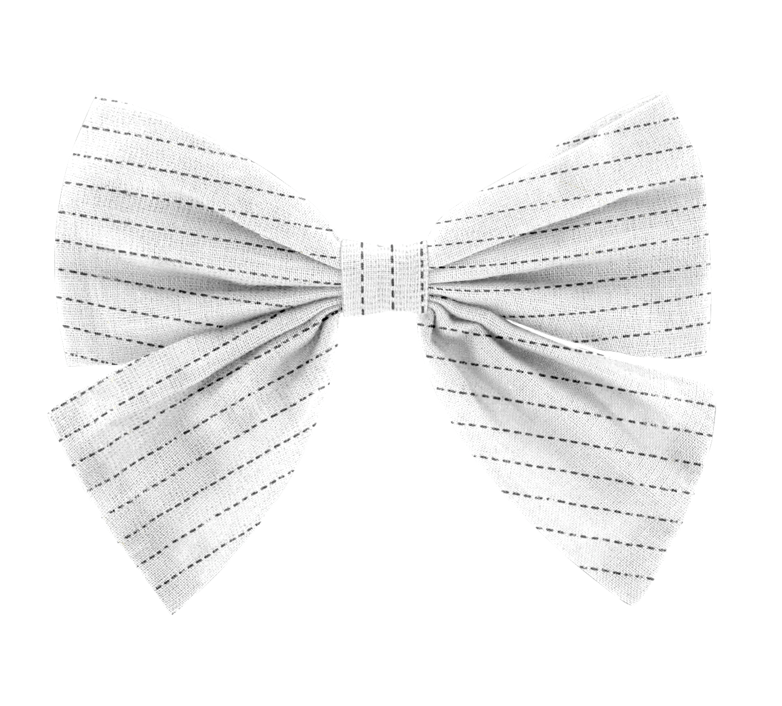 Barrette Noeud Papillon Gaze Lurex Blanc