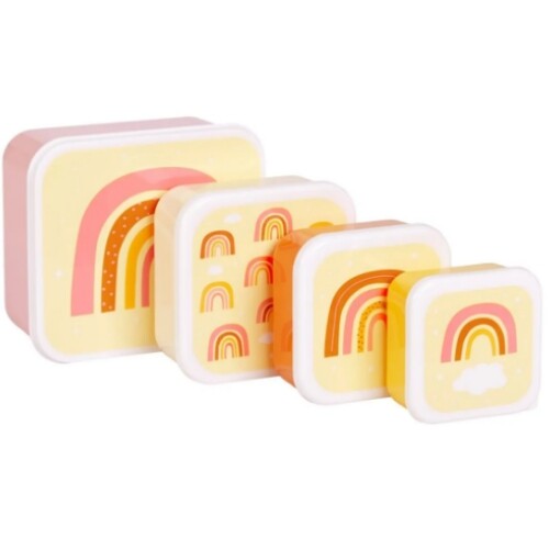 A little lovely company lunchbox set - regenbogen - 4st
