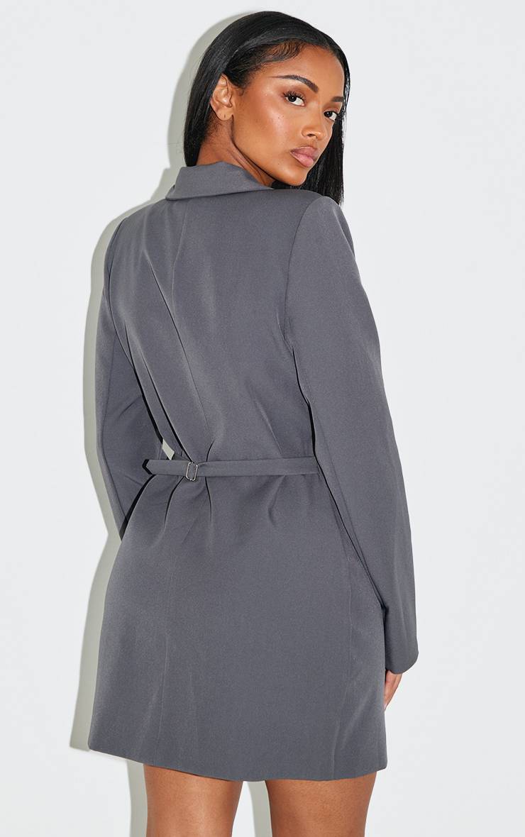 Charbon Robe Blazer Ajustable À La Taille En Tissu Tissé Conché Shape
