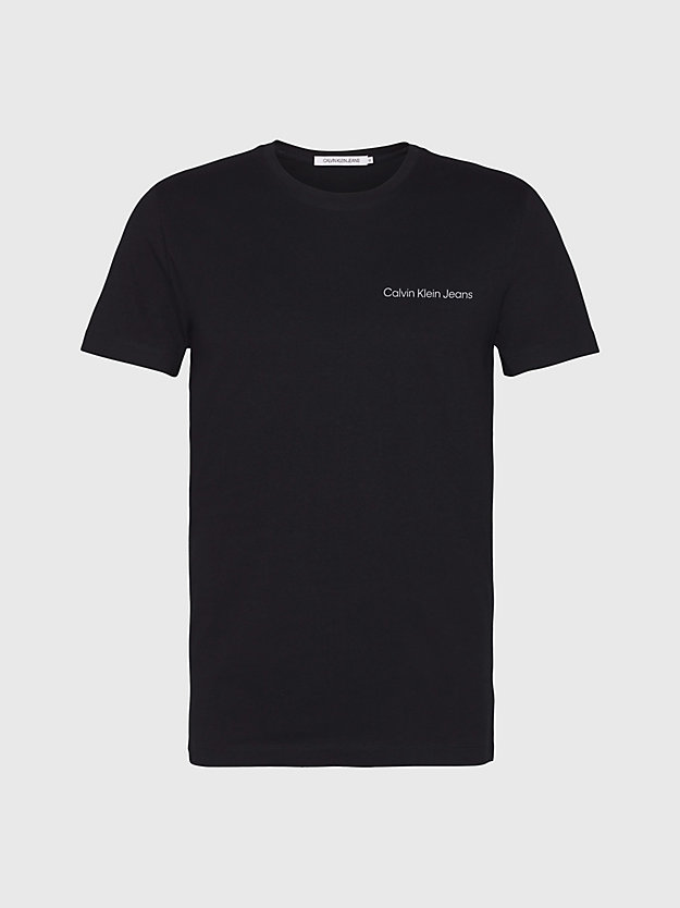 Camiseta de algodão orgânico de corte justo com logotipo.