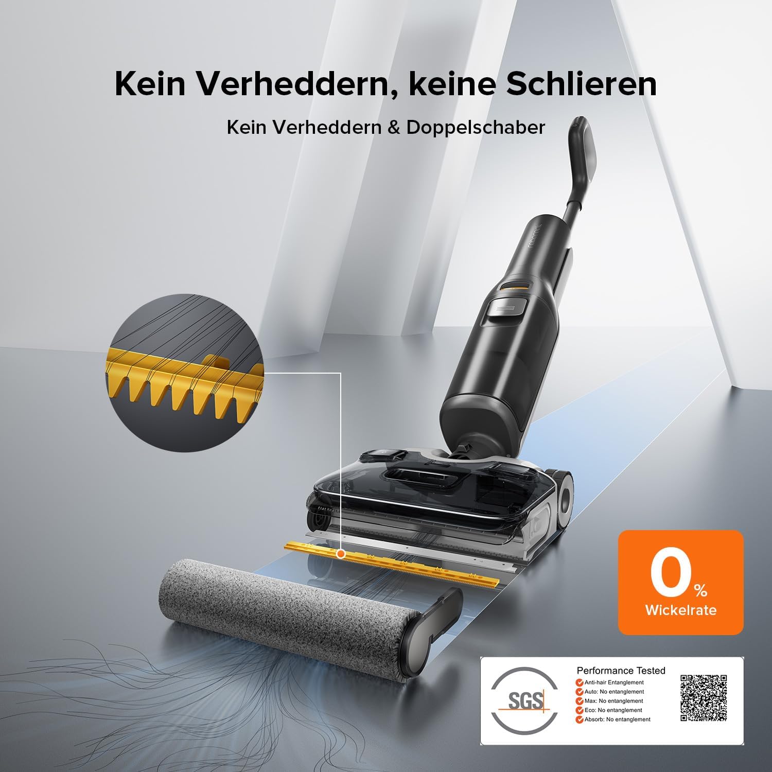 roborock F25 ALT(ACE LITE) Nass Trockensauger, 180° Lie Flat Saugwischer mit 20.000 Pa, Nass Staubsauger mit KI-unterstützten Rädern, 90°C Heißluft-Schnelltrocknen & Hochtemperatur-Selbstreinigung