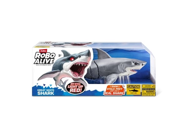Robo Alive Great White Shark, 5 år, Flerfarget