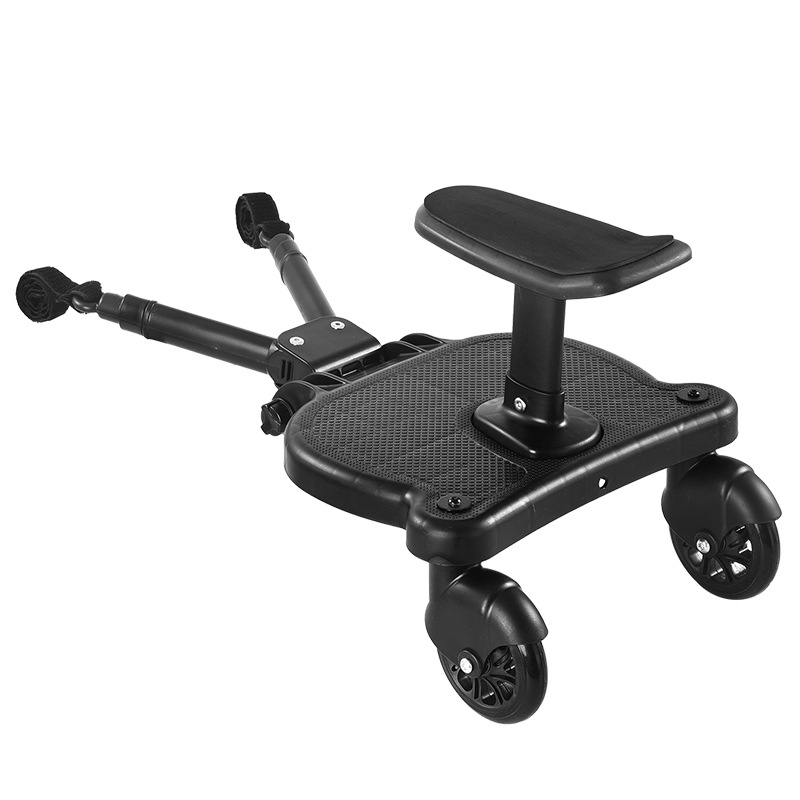 Kinderwagen Rollbrett Buggy Trittbrett mit Sitz - Schwarz