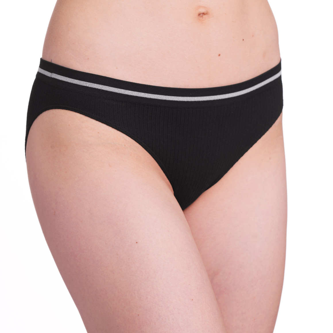 Gina Benotti Damen Slip mit Rippstruktur schwarz