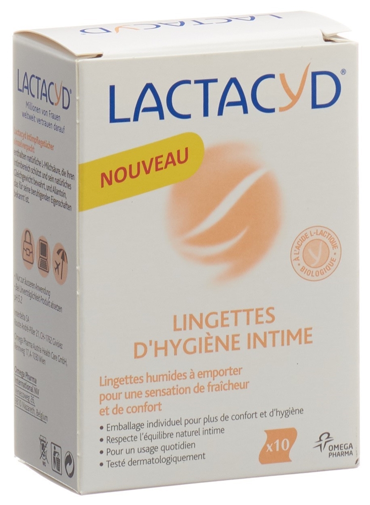 LACTACYD Intimpflegetücher<br>10 Stück, einzelnverpackt