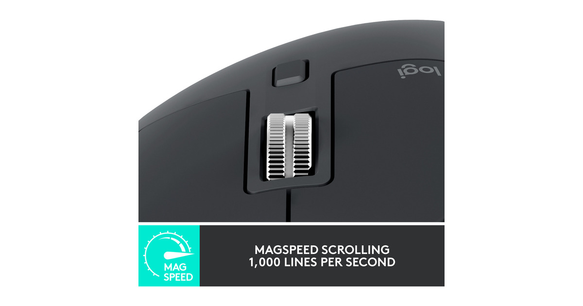 LogitechMX Master 3S muis  (Grafiet, 200 - 8000 dpi, Bluetooth Low Energy )