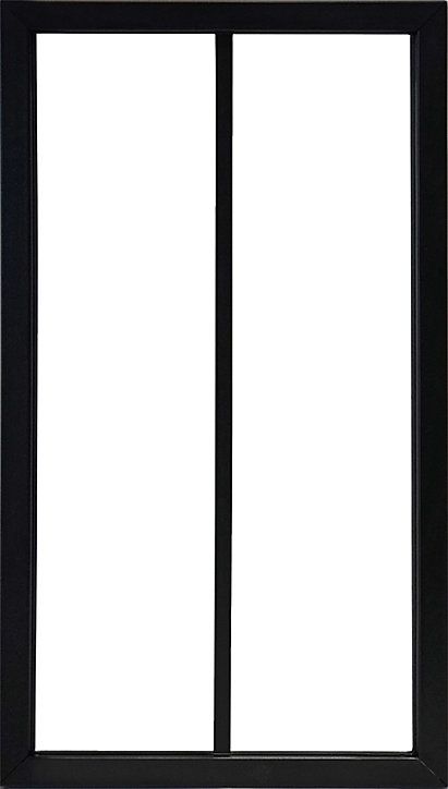 Verrière acier noir 2 vitrages transparents H 105 X L 57 cm