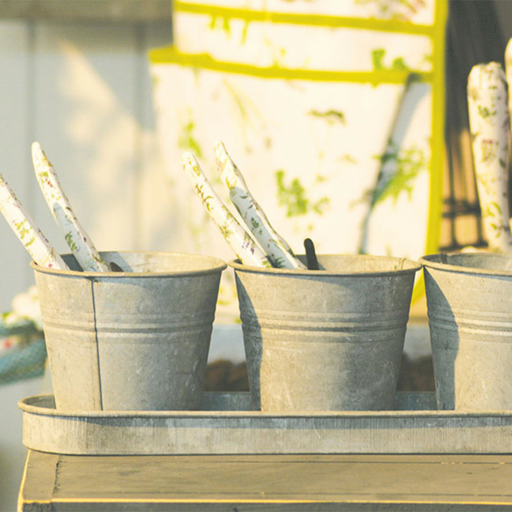 Set 3 pots de fleur en zinc