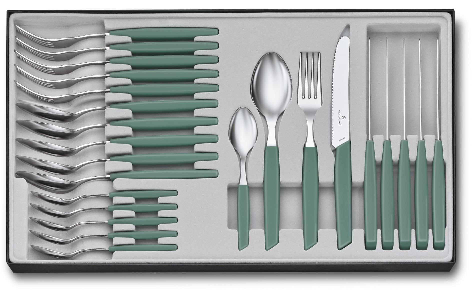 Victorinox Besteck-Set »Swiss Modern 24-teilig« Zeitloses 24-teiliges Set mit modernen Kunststoffgriffen